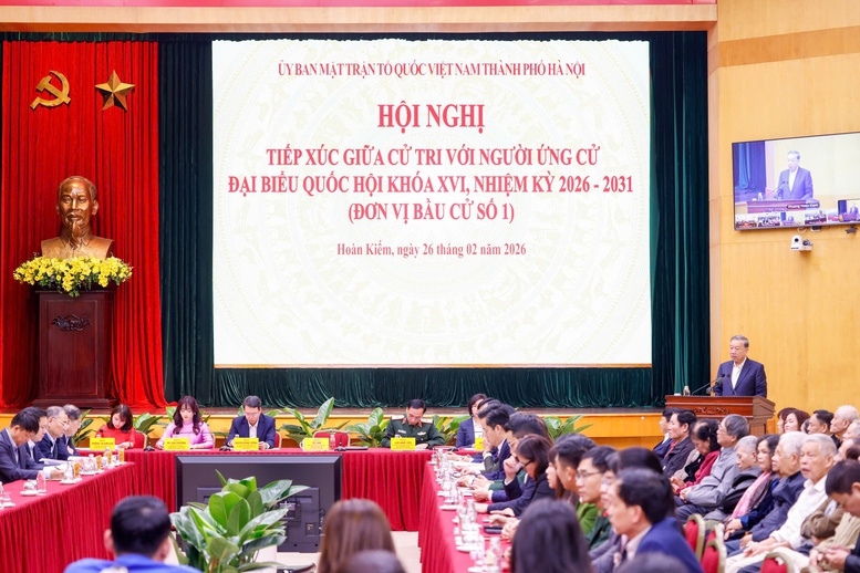 Tổng B&iacute; thư T&ocirc; L&acirc;m trao đổi với cử tri Thủ đ&ocirc; về c&aacute;c trụ cột ph&aacute;t triển