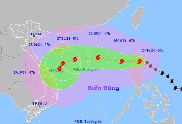 Bão số 6 giật cấp 15 cách quần đảo Hoàng Sa 210 km